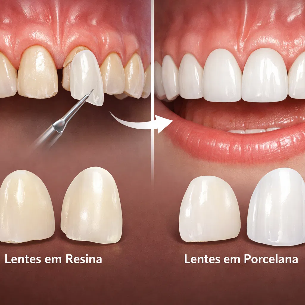 Lentes em Resina e Porcelana